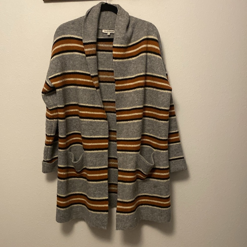 Heat loom Open Cardigan Striped Sweater Women’s Large